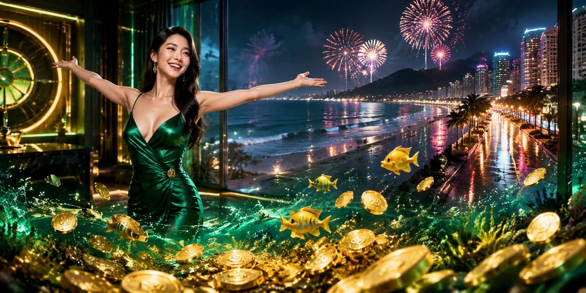 Bãi biển Vũng Tàu về chiều, người dùng thư giãn và thực hiện giao dịch thanh toán trên điện thoại qua tylekeotv